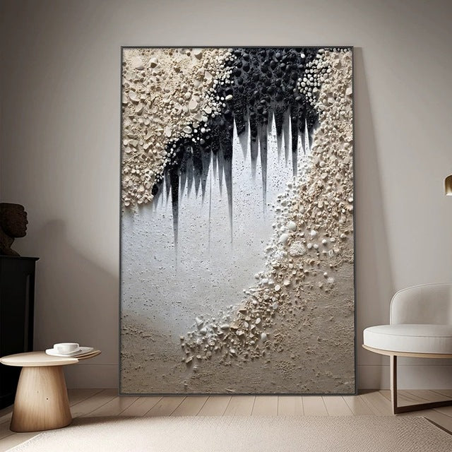 Earth Tone Abstract 3D Textured Oil Painting
