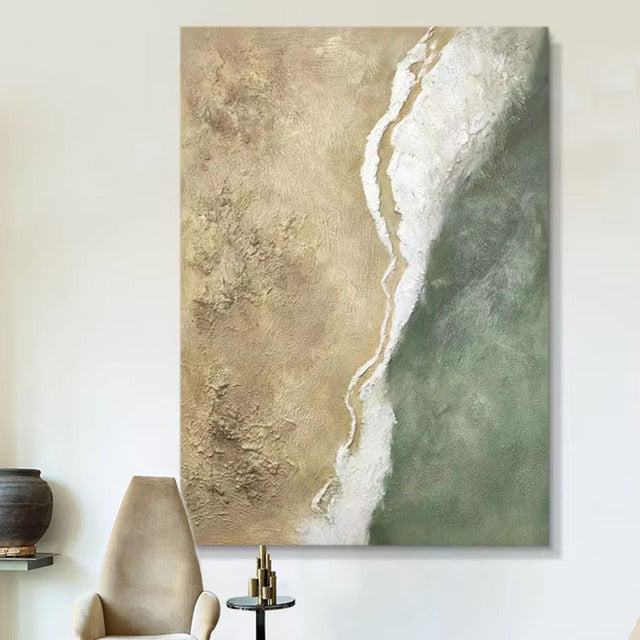 Ethereal Ocean Wave Textured Oil Painting